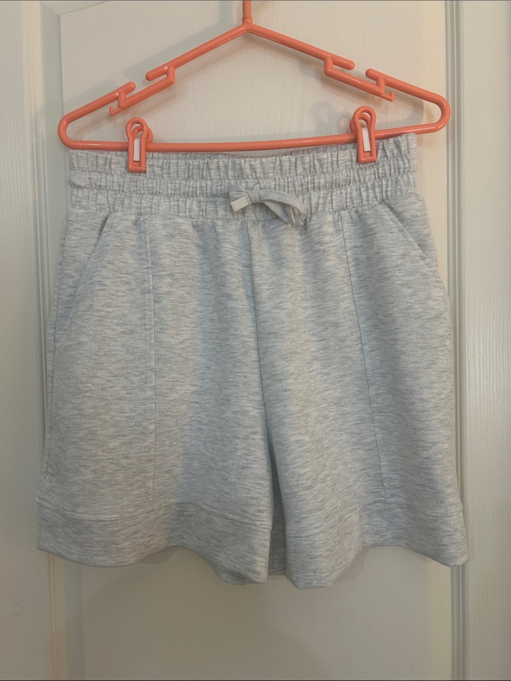 Women’s Light Gray Knit Drawstring Shorts